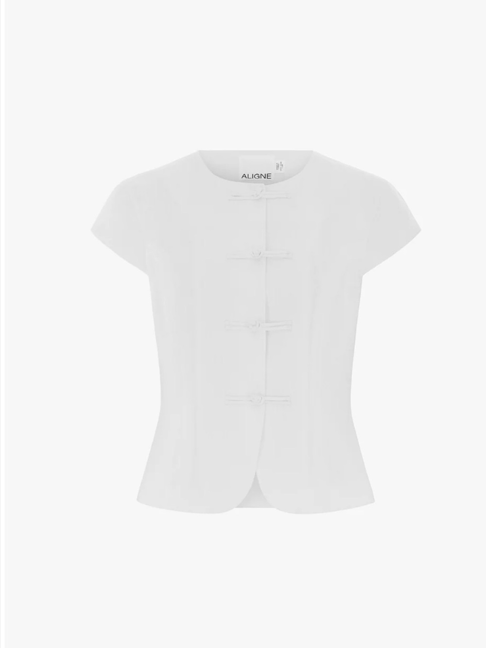 NWT ALIGNE Connie Round Neck Linen Top in White / Size 0 - Picture 4 of 4